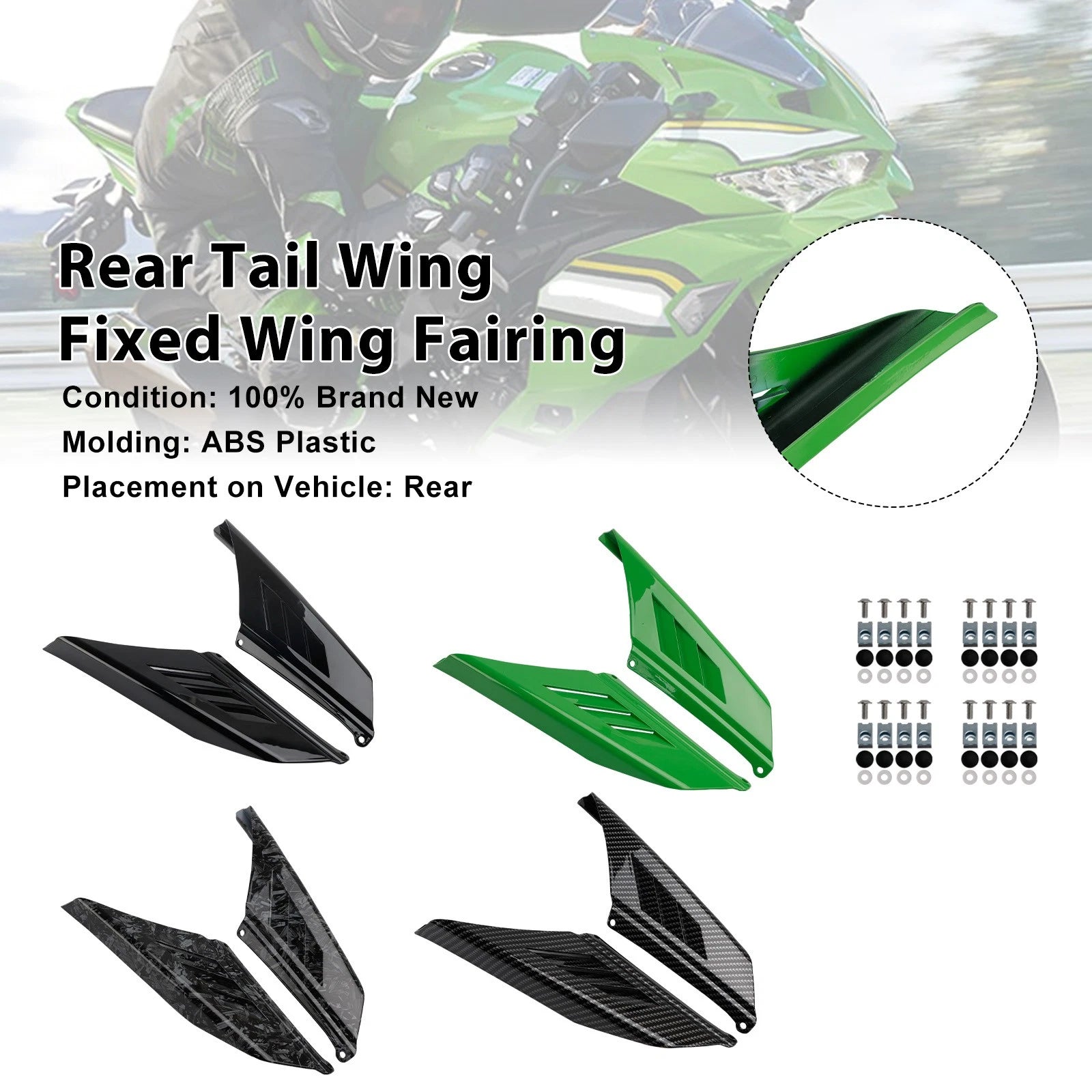 Rear Tail Wing Fairing for Kawasaki Ninja ZX-4R ZX-4RR (2023–2025)