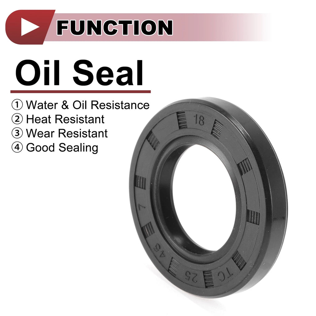 Set of 5 Rotary Shaft Oil Seals 25x45x7mm Nitrile Rubber 70 Durometer