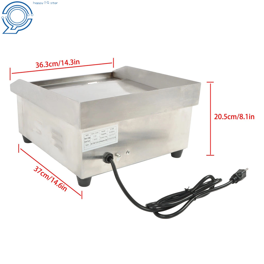 14" Electric Countertop Griddle for Commercial Use