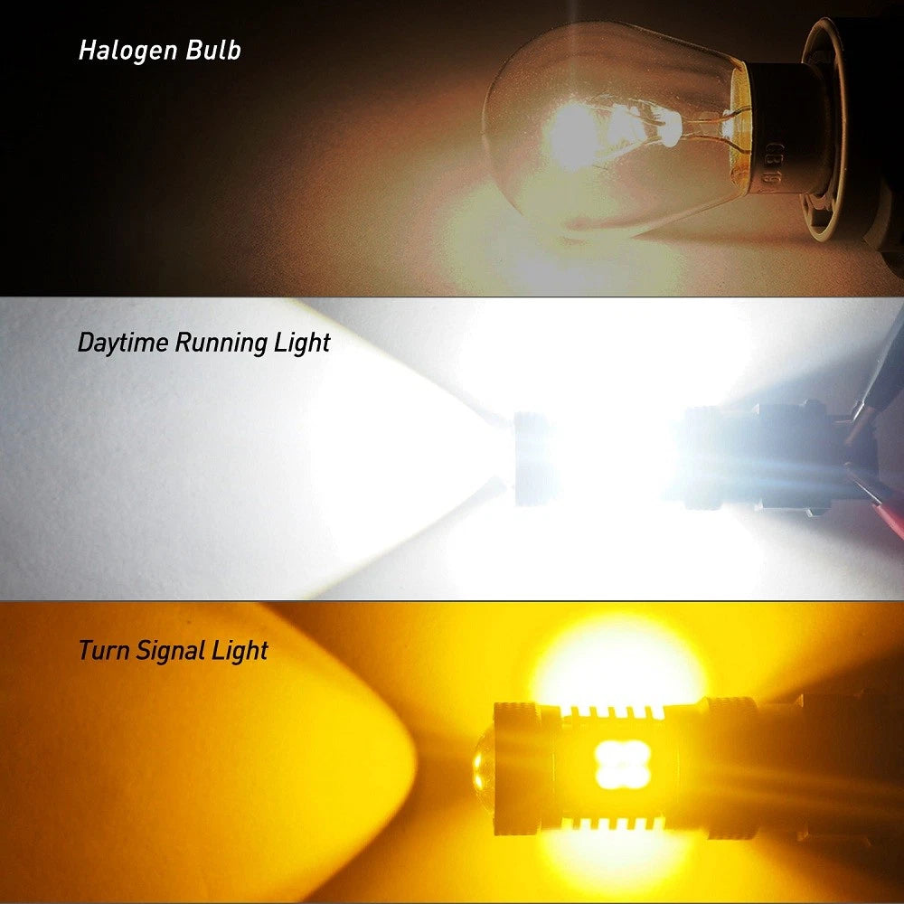 2X LED Switchback Dual Color Turn Signal Lights for Make Model