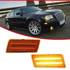 2X Amber Lens Full LED Front Side Marker Lights for Chrysler 300 (2005–2010)