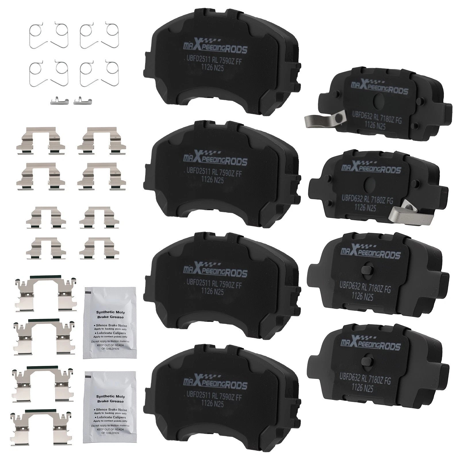 Front and Rear Ceramic Brake Pads for Nissan Qashqai and Rogue Sport (2017-2020)