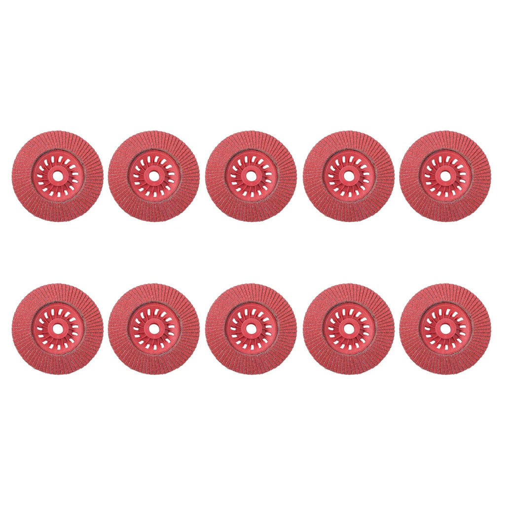 Set of 10 Ceramic Grinding Wheel Flap Discs 60 Grit 4-1/2" x 7/8"