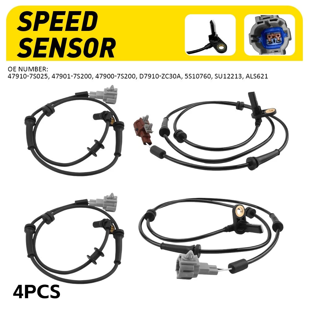 4Pcs ABS Wheel Speed Sensor Assembly for Nissan Titan (2004–2007) OE D7910-ZC30A