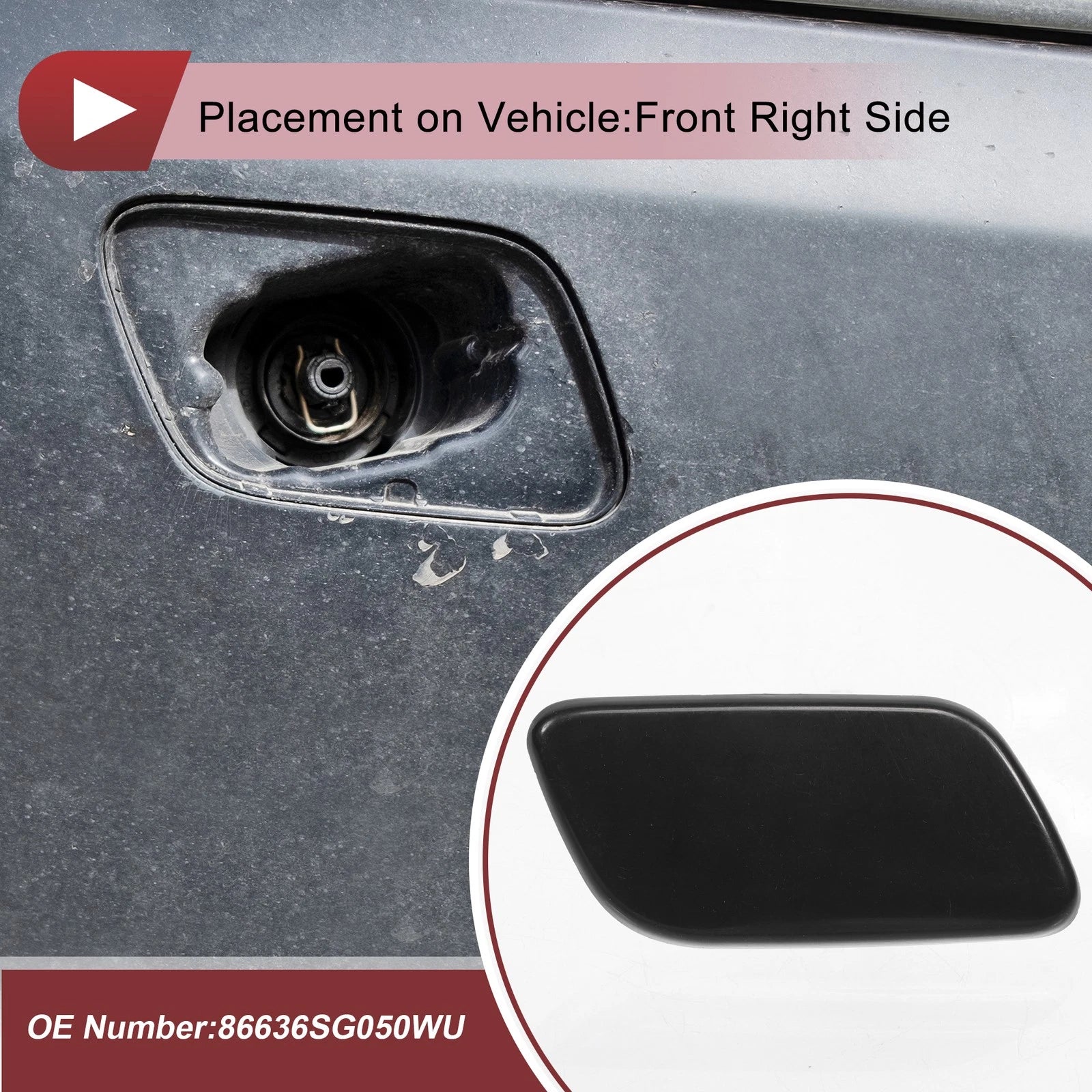 Washer Nozzle Cover Cap for Subaru Forester Sport (2013–2015) Unpainted