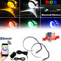 RGB LED Demon Eye Halo Ring Headlight Projector for Universal Fit (2010–2023)