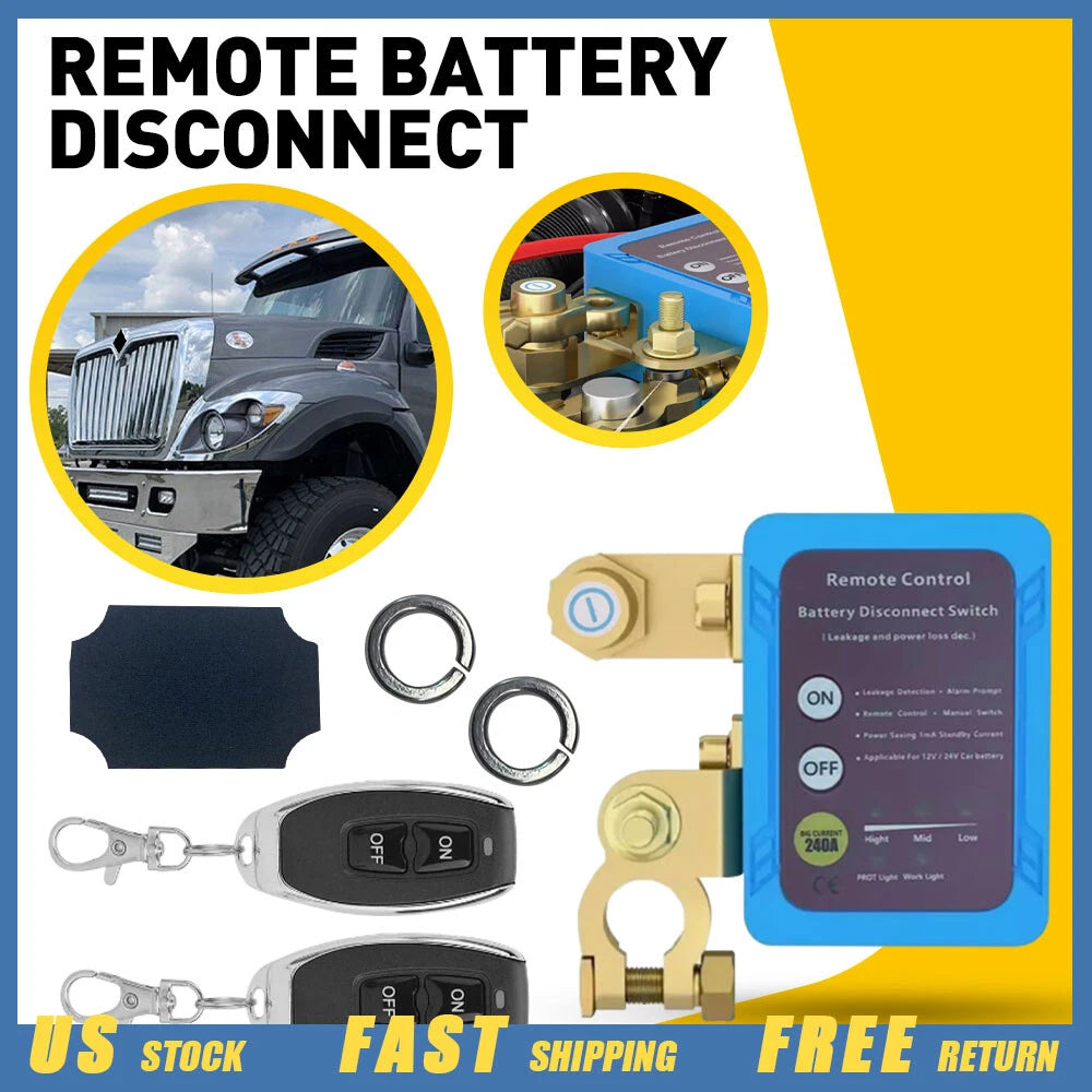 Remote Battery Disconnect Switch 12V 240A for Universal Applications (2010–2023)