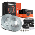 Rear Drilled Brake Rotor & Ceramic Pad for Ford Taurus (1996–2007)