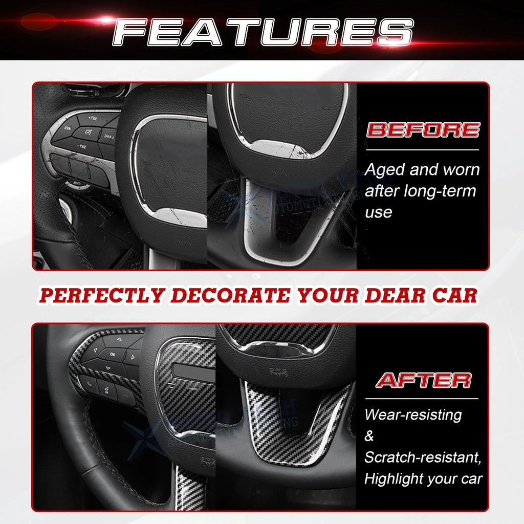 Carbon Fiber Style Driver Side Control Cover for Dodge Challenger/Charger (2015-2019)