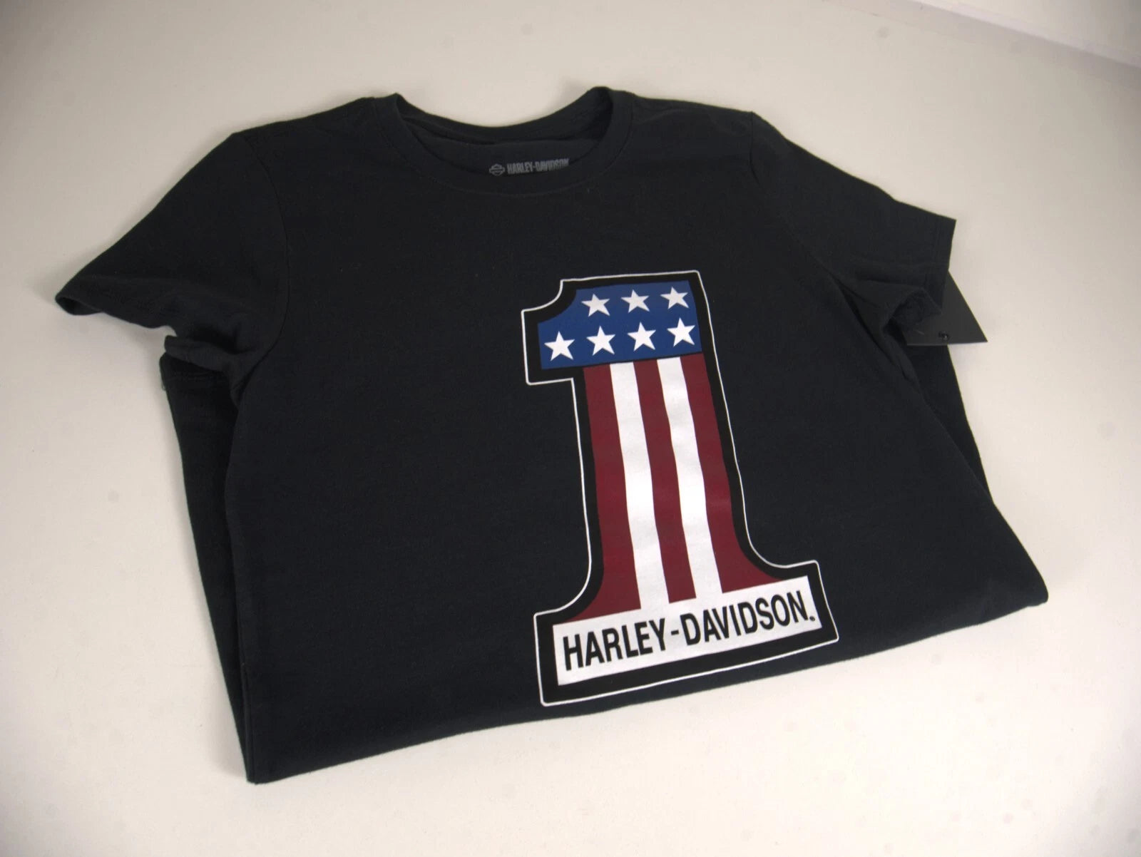 Women's Harley-Davidson #1 Race Graphic Tee, Black, Size Small