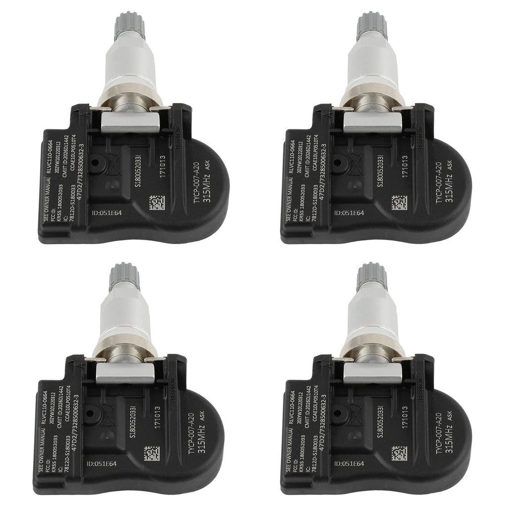 Set of 4 Tire Pressure Sensors for Nissan XTerra, Versa (315MHz)
