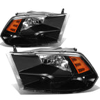 Black Housing Amber Corner Quad Headlight Signal Lamps for Dodge Ram (2009–2018)