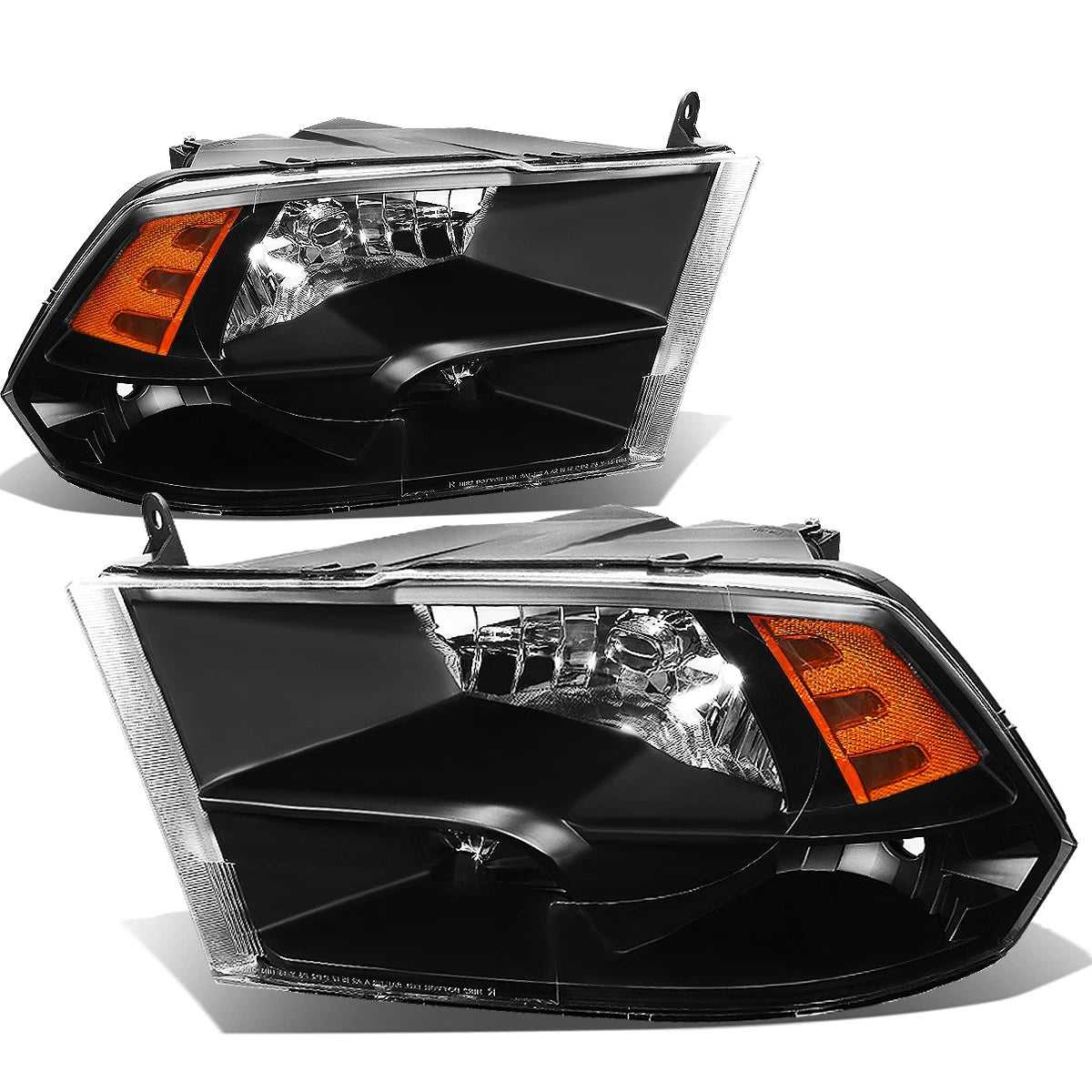 Black Housing Amber Corner Quad Headlight Signal Lamps for Dodge Ram (2009–2018)