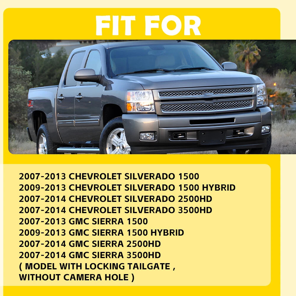 Rear Latch Tailgate Handle & Bezel Trims for GMC Sierra 2500HD 3500HD (2007-2014)