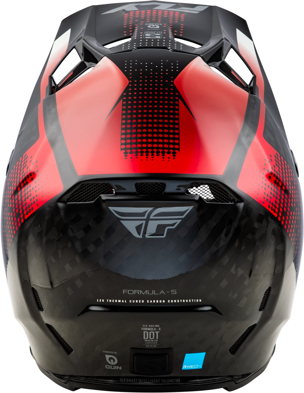 Fly Racing Formula S Carbon Protocol Helmet for Offroad (Medium, Black Red)