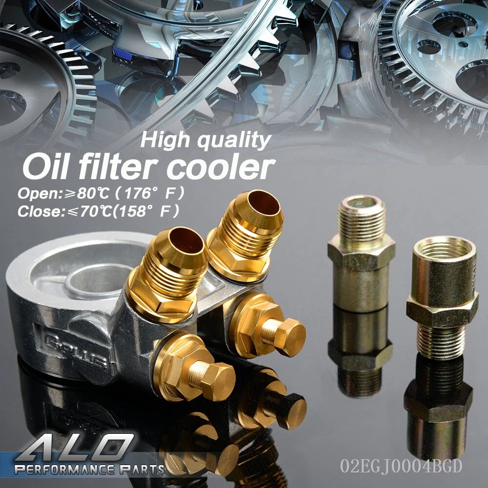 Oil Filter Cooler Sandwich Plate Adapter with 80 Deg Thermostat