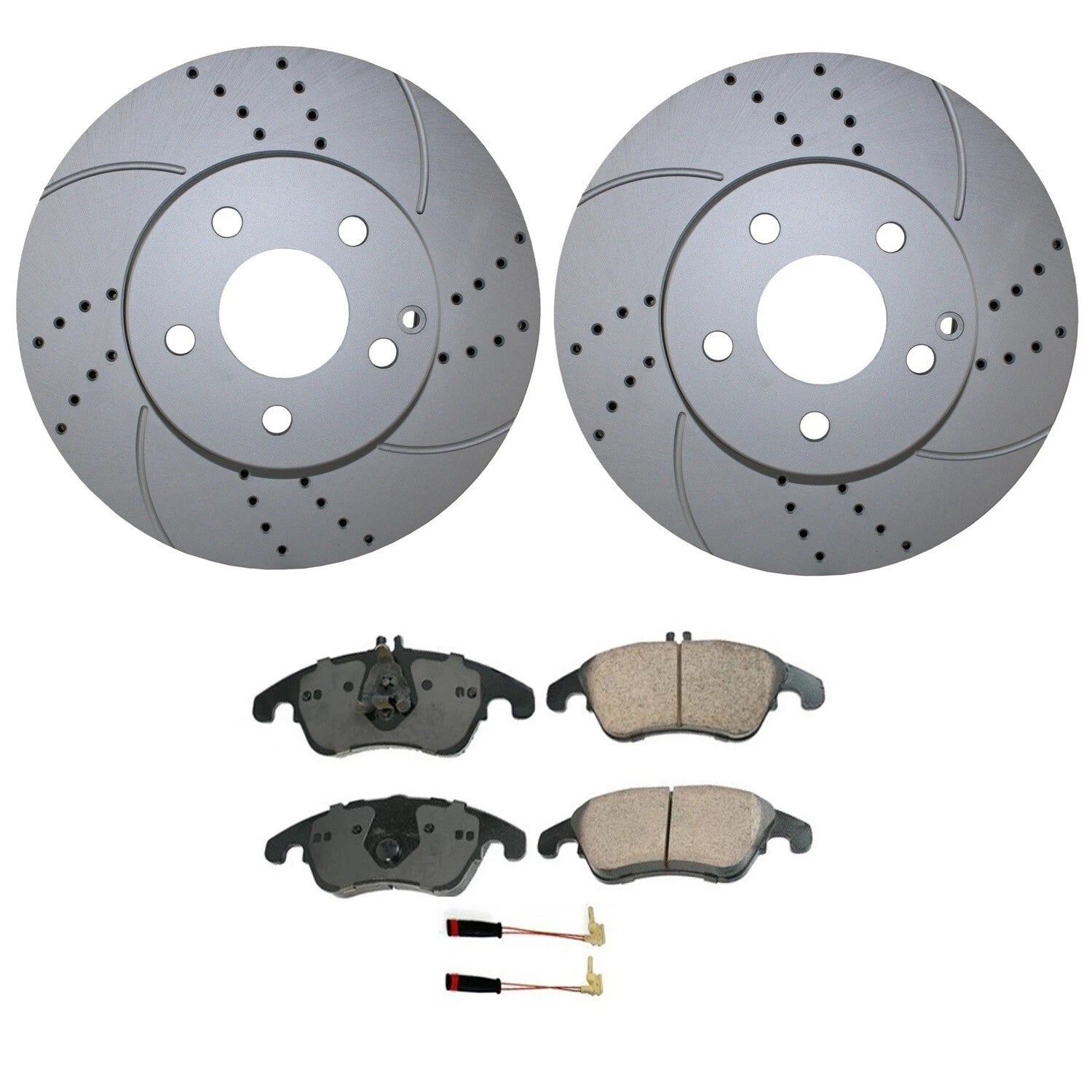 Front Brake Kit 295mm Drilled Disc Rotors & Akebono Pads for MB W204 W212
