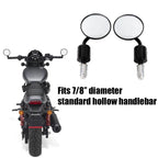 3" Round Rearview Mirrors for Harley (Fits 7/8" Handle Bars)