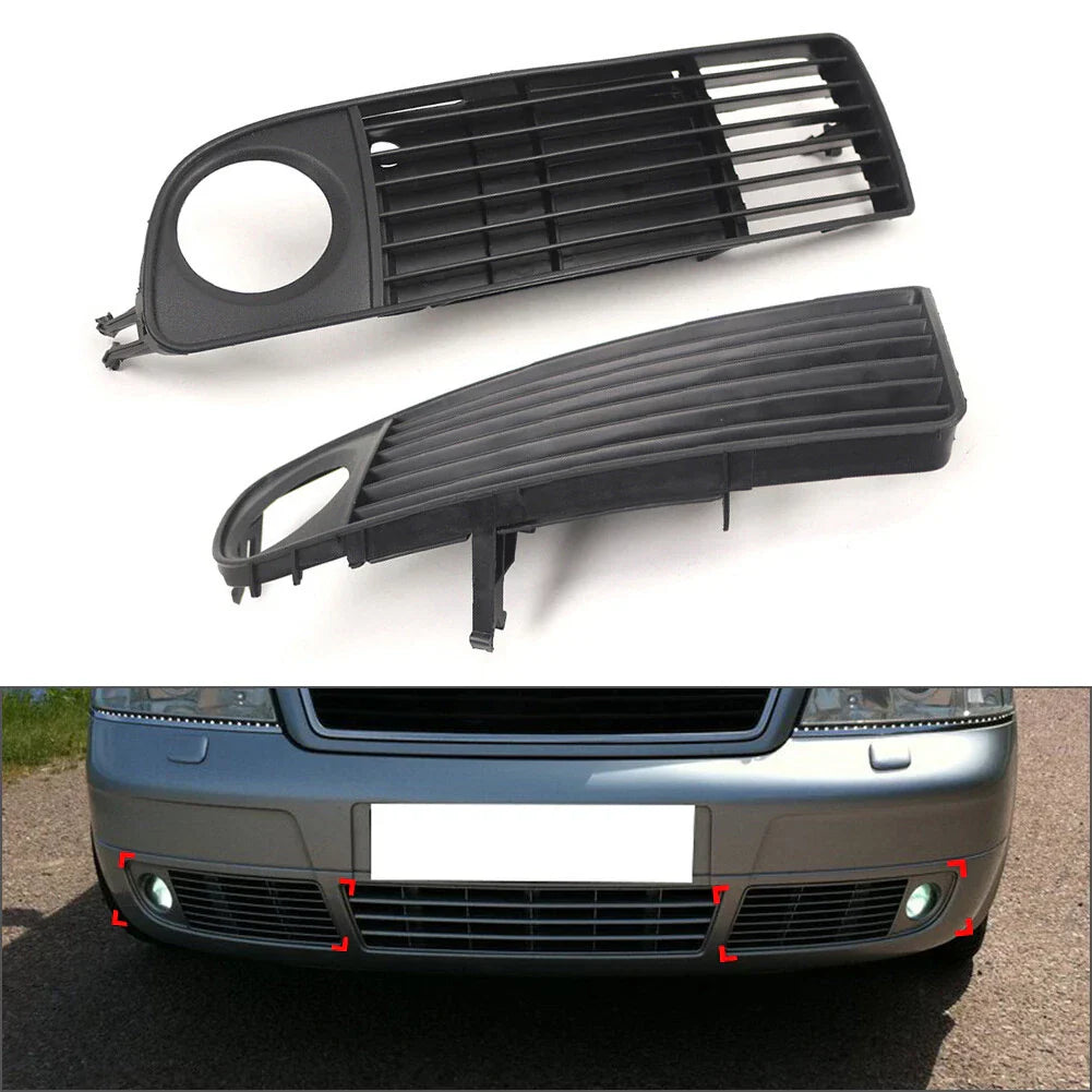 Front Bumper Fog Light Grille Covers for Audi A6 C5 (1997-2001)