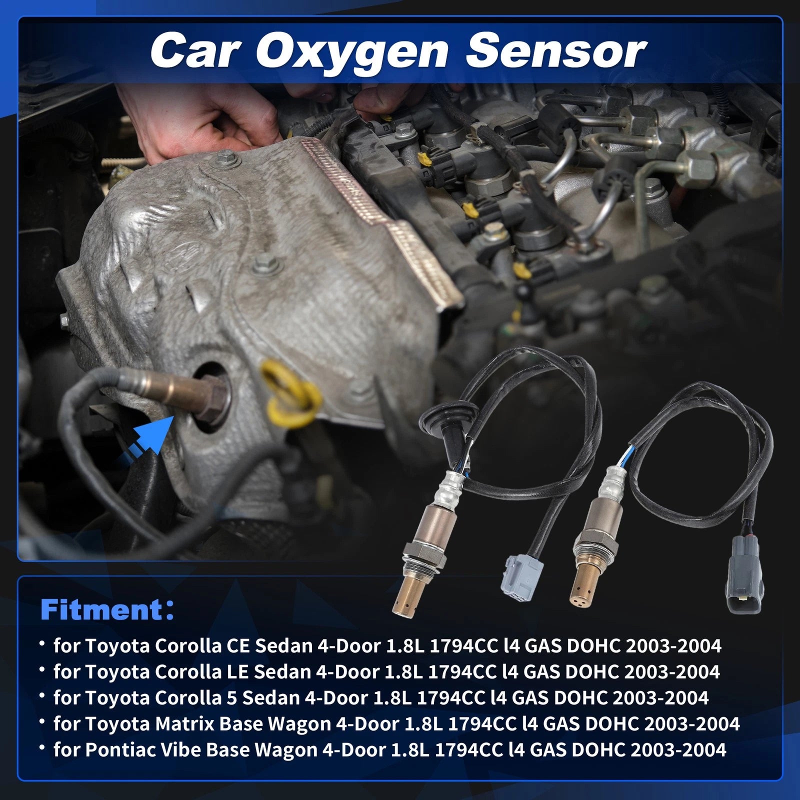 Set of 2 Upstream & Downstream Oxygen Sensors for Toyota Corolla (2003–2004)