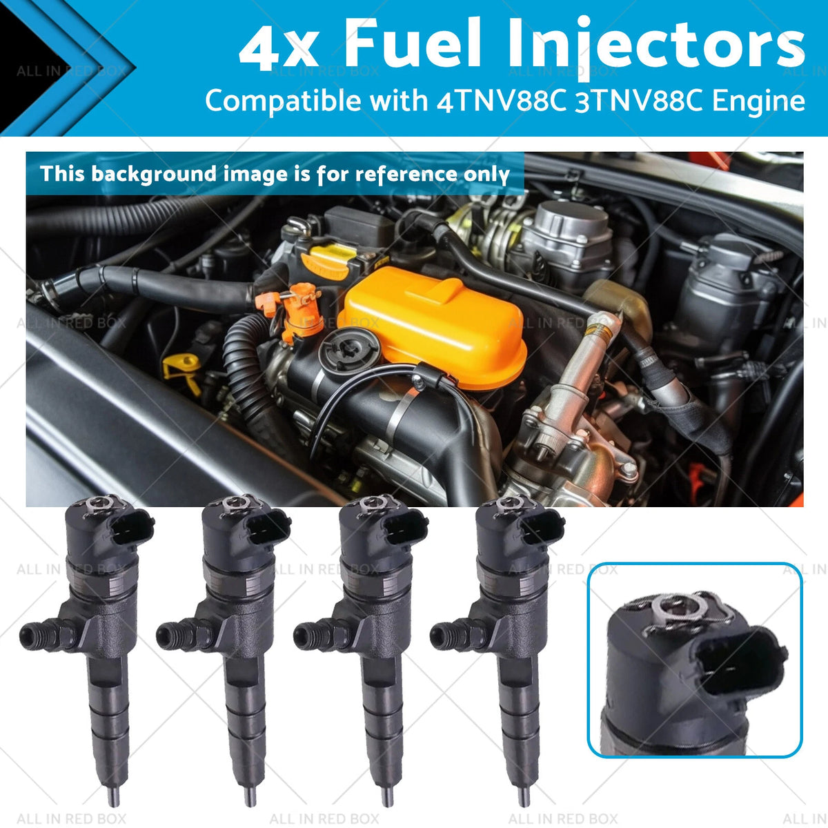 Set of 4 Fuel Injector Nozzles for 4TNV88C 3TNV88C Engine