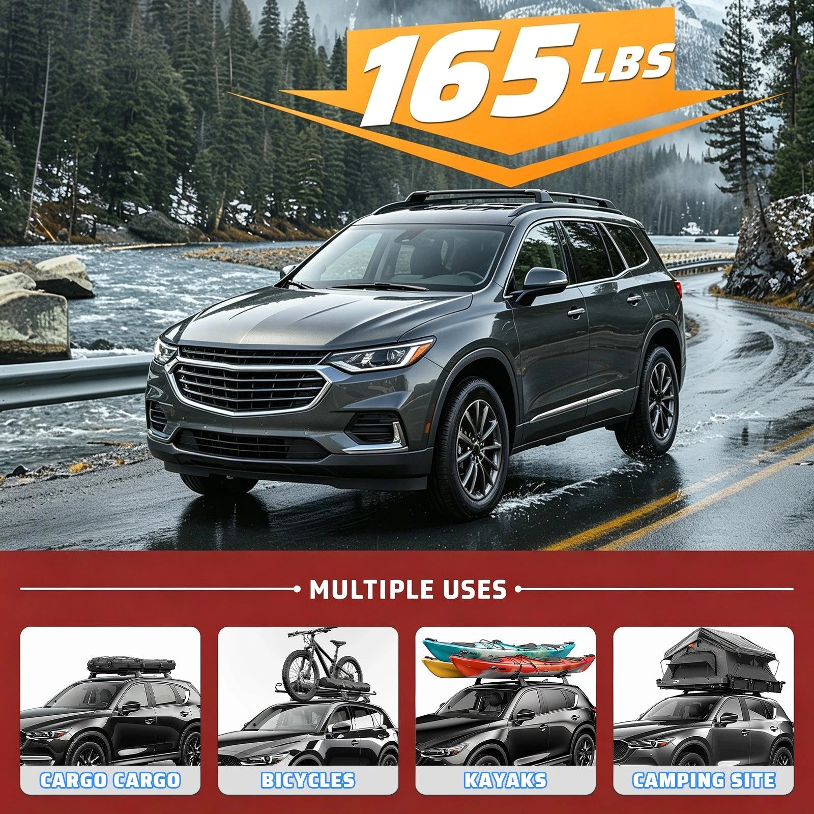 Roof Rack Cross Bars for Chevy Traverse (2009–2017)