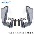 Bracket Kit Clamp for Yamaha 2/4T 8 9.9 15 20HP (6AH-43111-00-4D, 6AH-43112-00-4D)