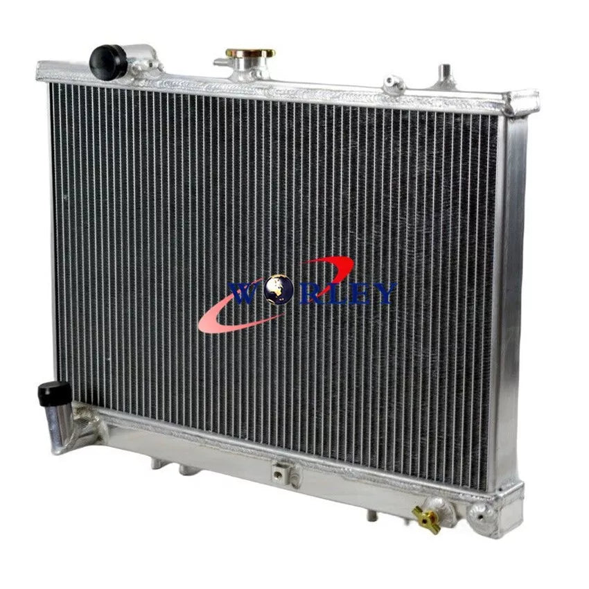 2 Rows Aluminum Radiator + Fan for Mitsubishi Triton 1996-2006