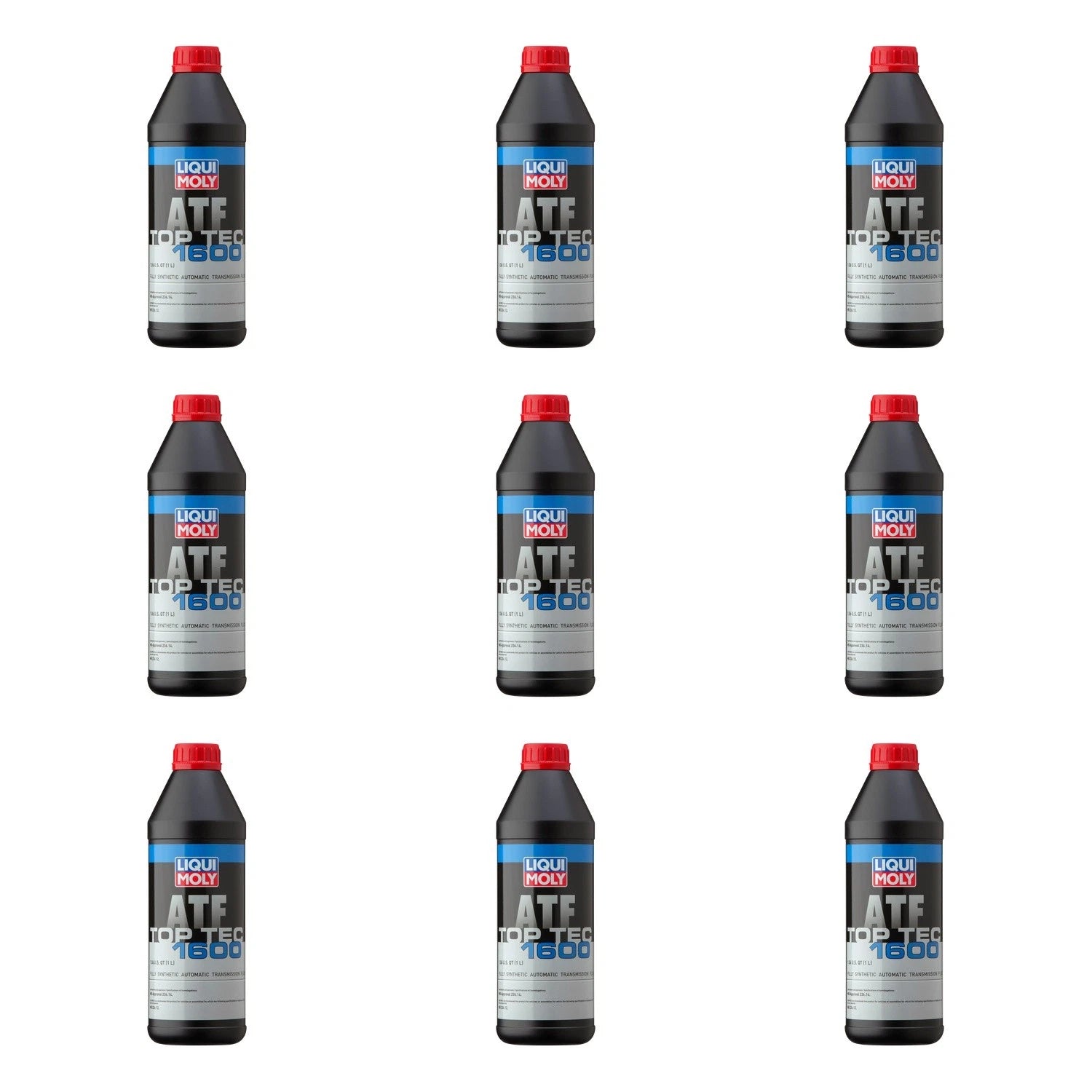 Set of 9 Liqui Moly Top Tec ATF 1600 Automatic Transmission Fluid (1L each)