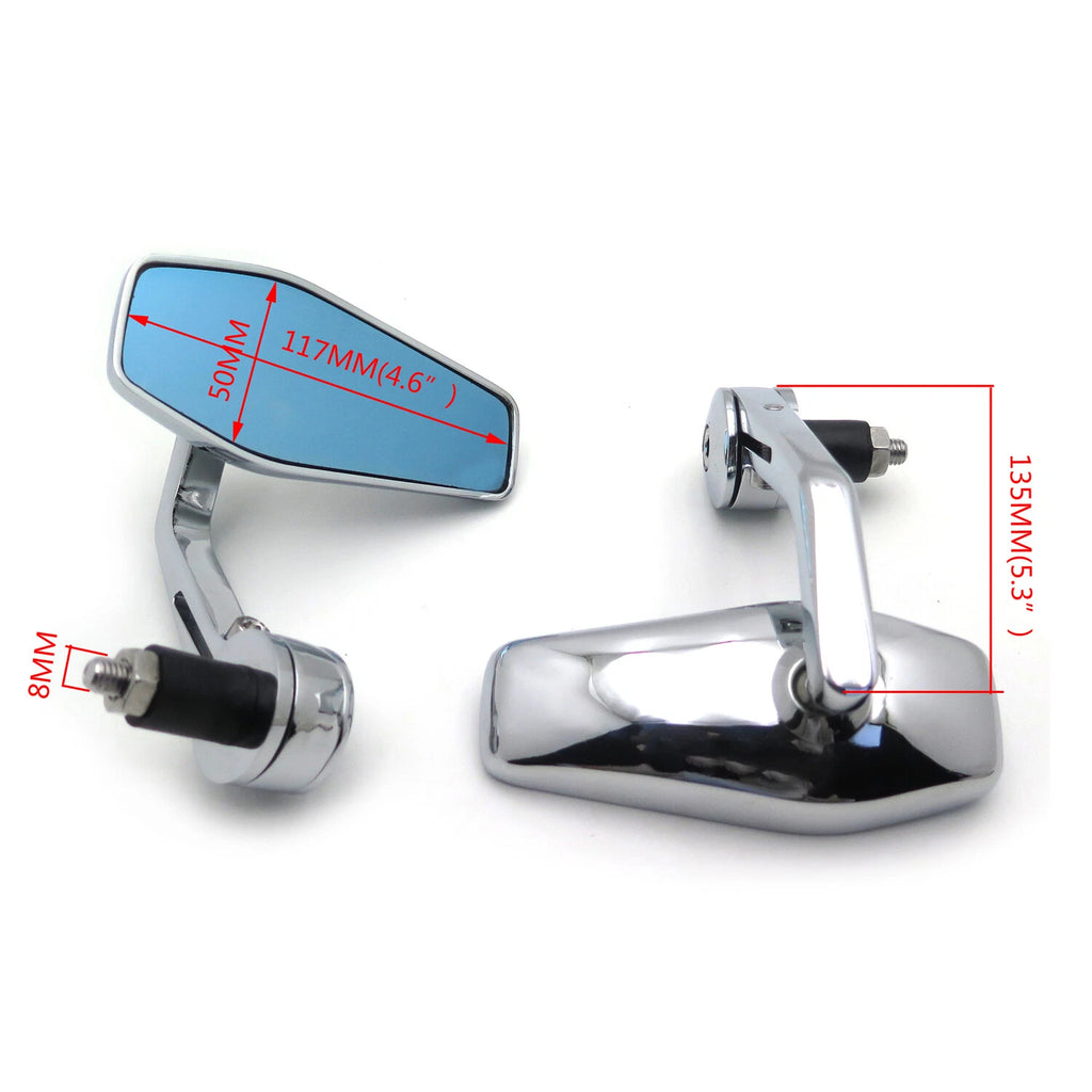 2X Handle Bar End Rearview Side Mirrors for Motorcycle Cafe Racer (USA)
