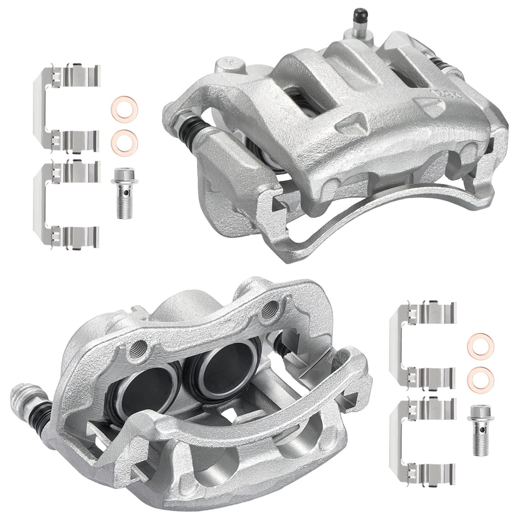 Front Pair Brake Calipers with Brackets for 2000-2004 Nissan Xterra & 2003-2004 Frontier
