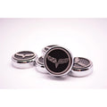 Chrome Cap Covers w/Orange Carbon Fiber Flags Inlay for 05-13 Corvette Automatic