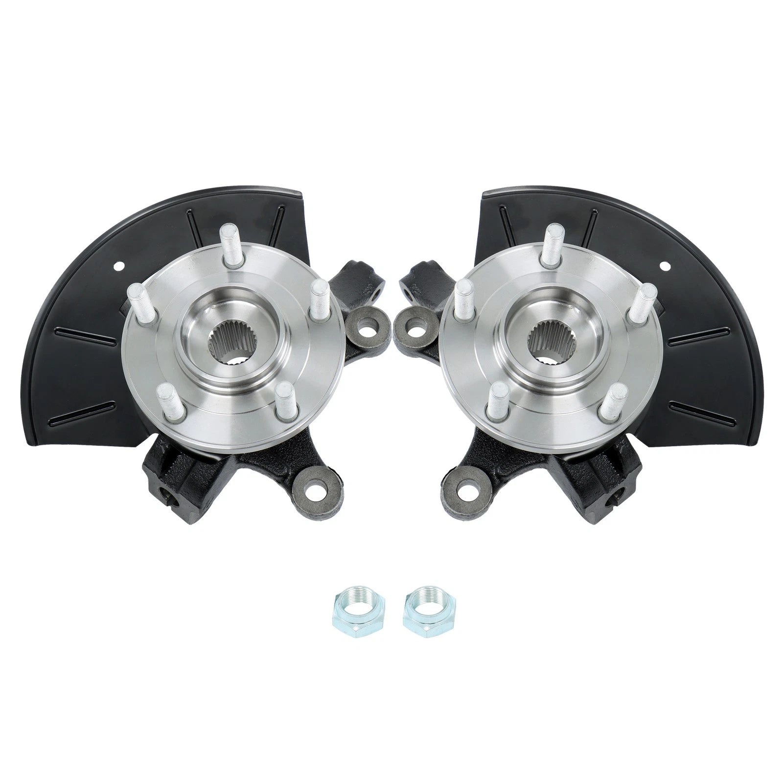 Set of 2 Wheel Bearing Hub Steering Knuckle for Ford Mazda (2001–2004)
