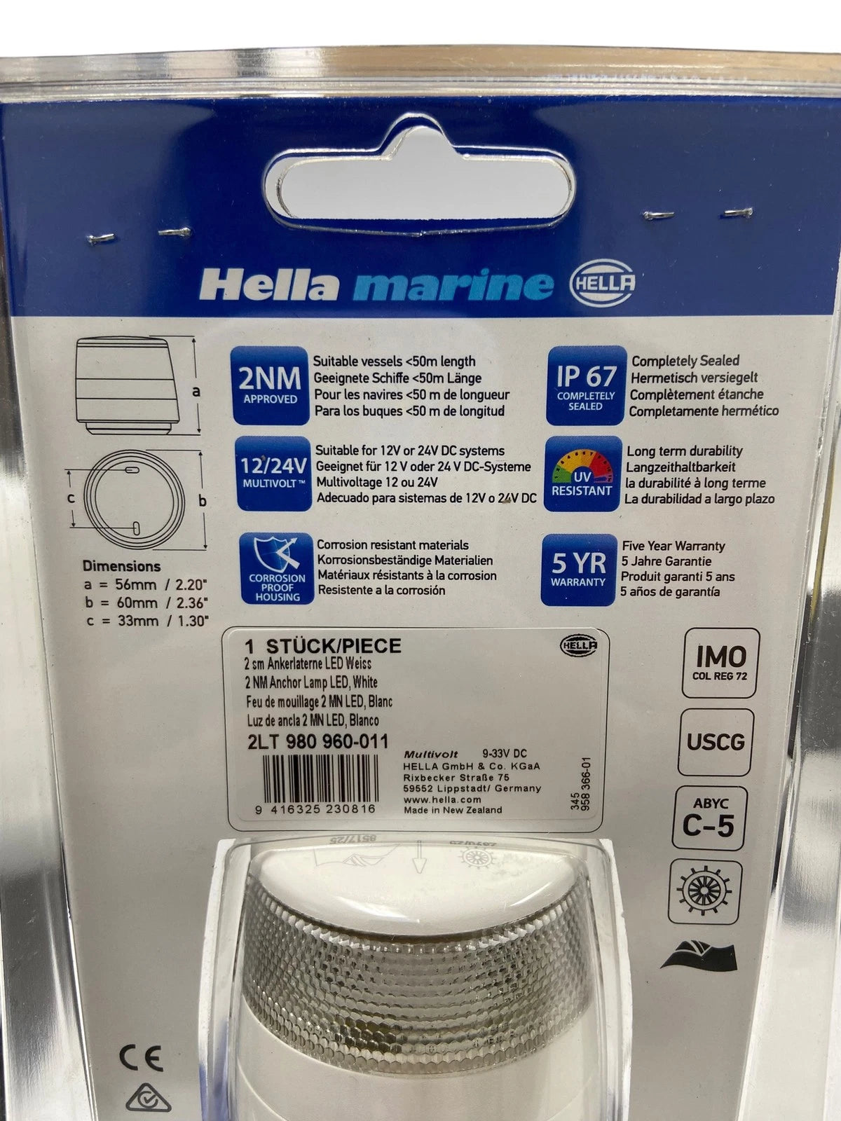 Hella Marine Naviled 360 Navigation/Anchor Lamp for Marine (LED, 2nm)
