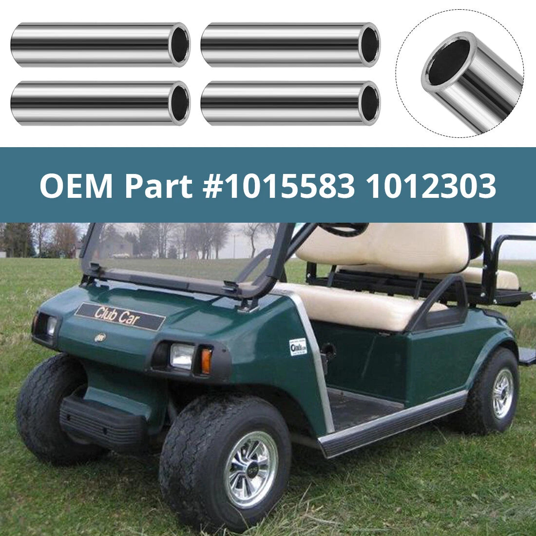 Rear Leaf Spring Bushing for EZGO Golf Cart TXT Club Car DS (1012303, 1015583)