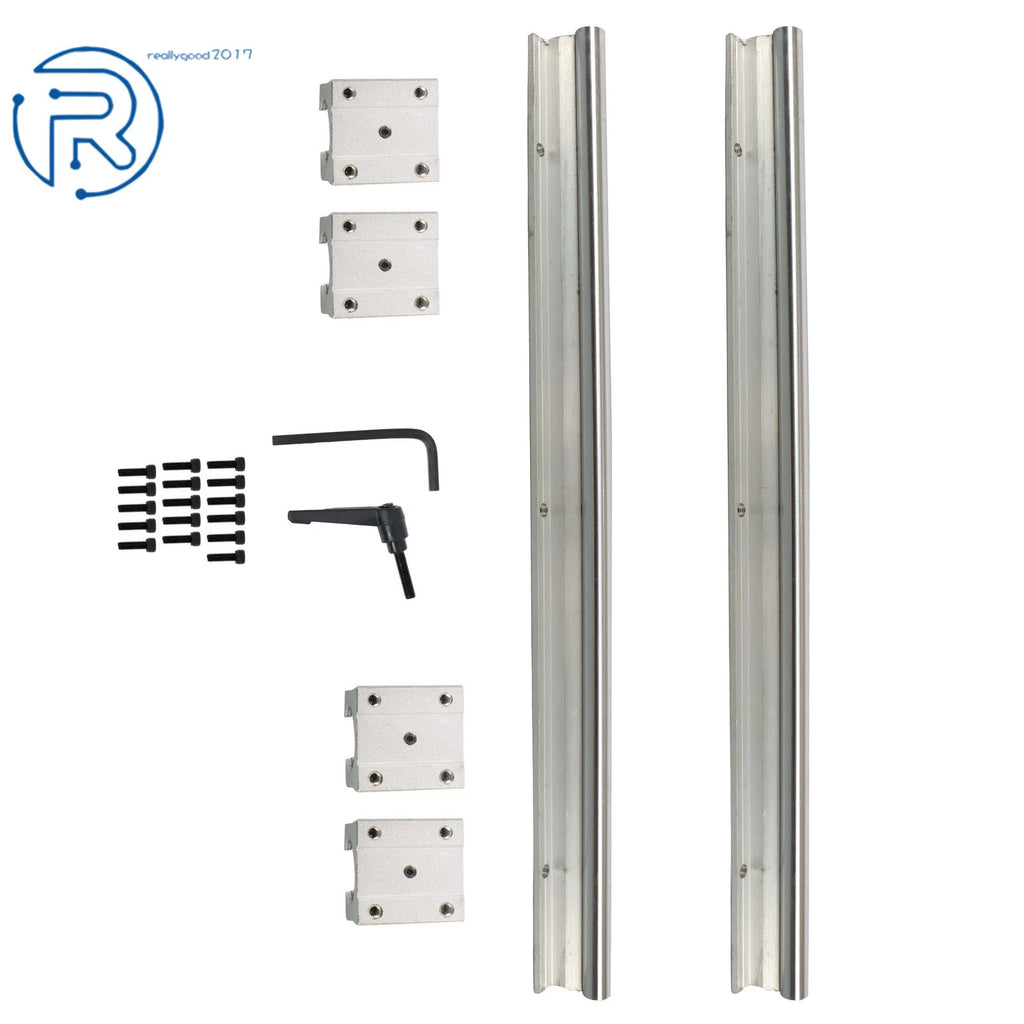 2Pcs SBR12-400mm Linear Shaft Rail with 4 SBR12UU Bearings for