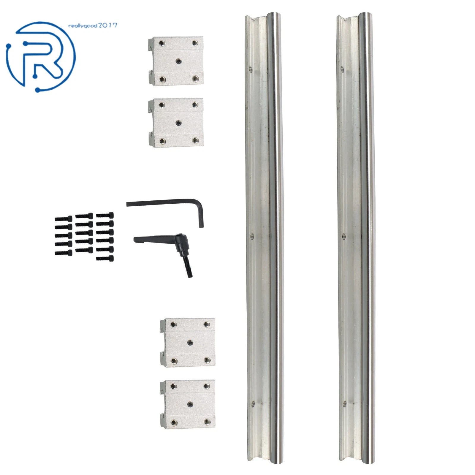 2Pcs SBR12-400mm Linear Shaft Rail with 4 SBR12UU Bearings for