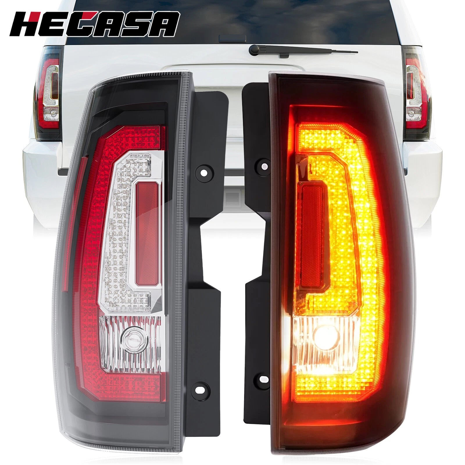 LED Tail Lights for Chevy Tahoe Suburban (2007–2014) Clear/Black