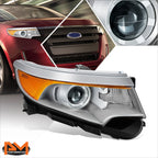 HID Projector Headlight for Ford Edge (2011–2014) - Passenger Side, Chrome/Amber