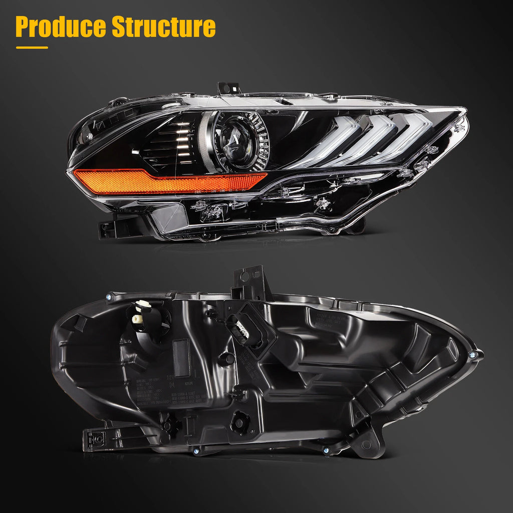 2X LED Projector Headlights for Ford Mustang (2018–2020)