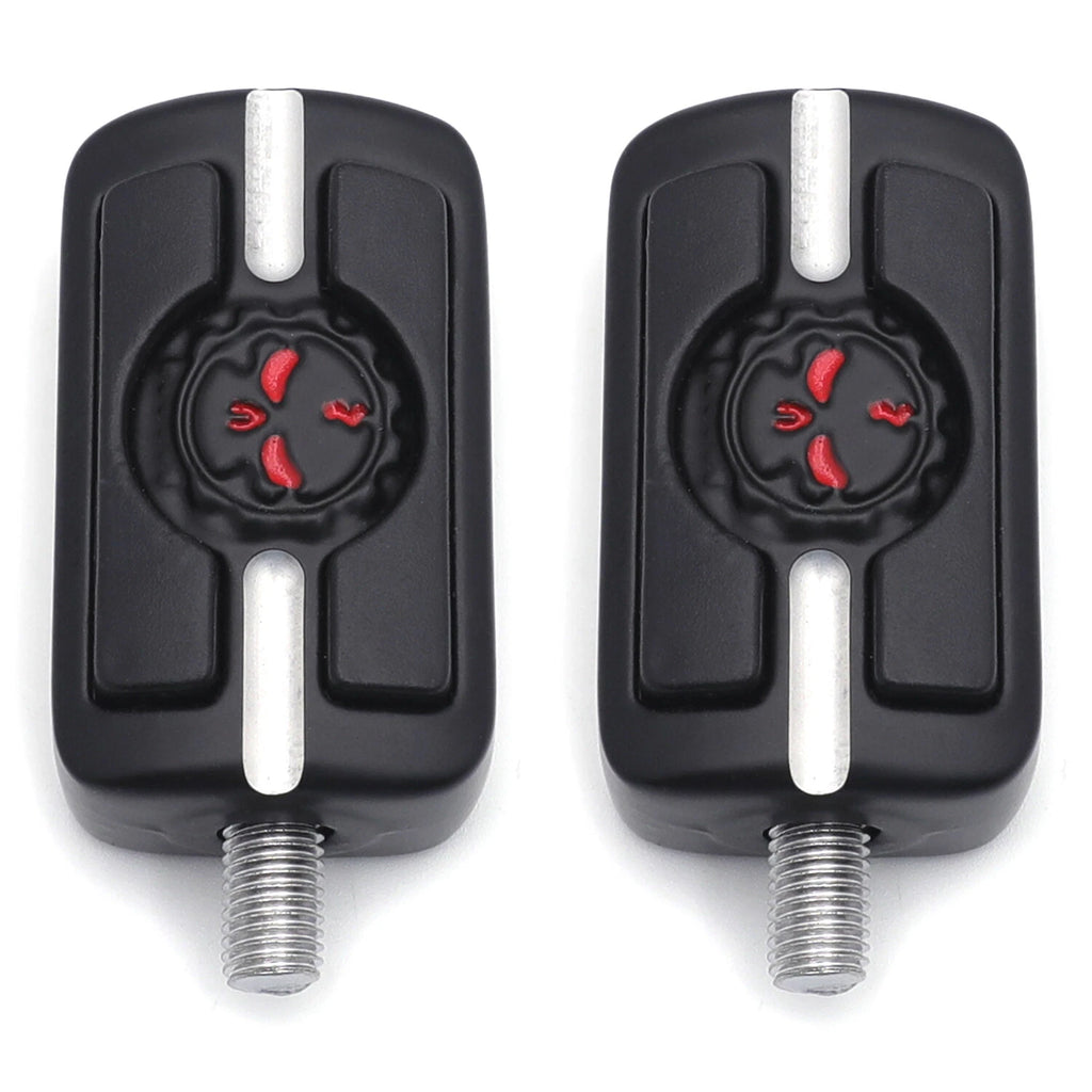 2X Black Gear Skull Shift Pegs for Harley Touring Dyna