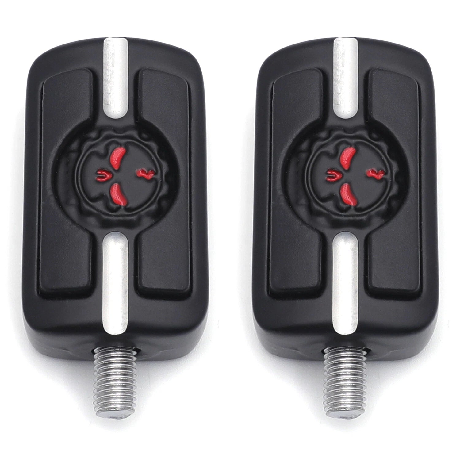 2X Black Gear Skull Shift Pegs for Harley Touring Dyna