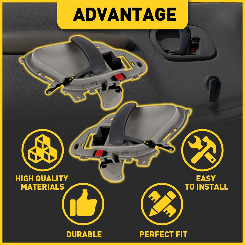 Set of 2 Gray Interior Door Handles for Chevrolet K1500 (1995–1998)