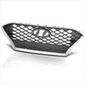 Chrome Grille for Hyundai Kona (2018–2021) - Gray Diamond Mesh, Badge Slot