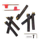 Set of 7 Carbide Indexable Turning Tools for Lathe