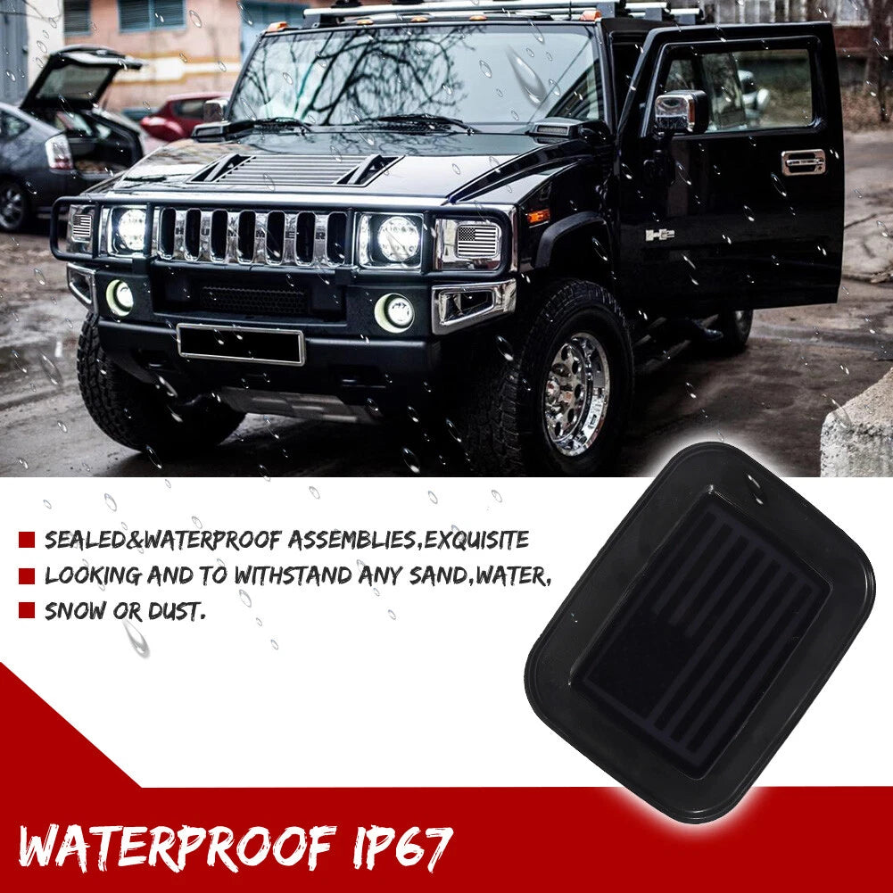 Smoke US Flag Switchback LED Front Bumper DRL Signal Lights for Hummer H2 (2003–2009)