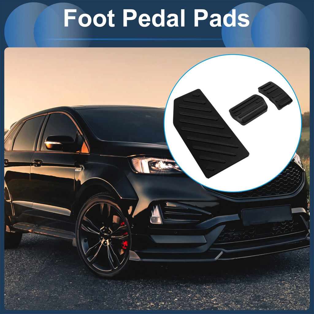 3 Pcs Automatic Foot Accelerator Pedal Covers for Ford Edge (2023) Black