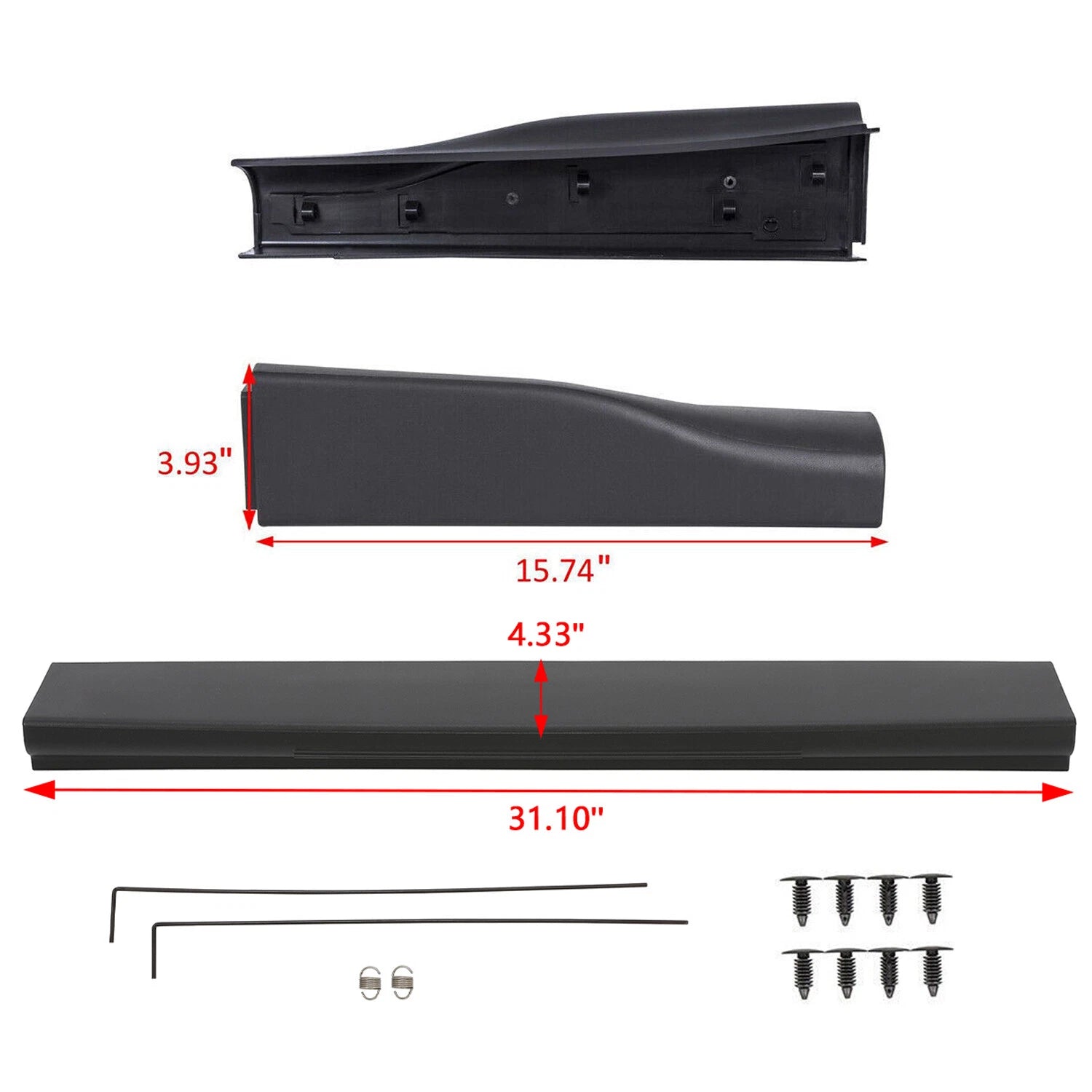 Set of 3 Flex Step Tailgate Trim Cap Molding for Ford Super Duty F250 F350 (2008–2016)