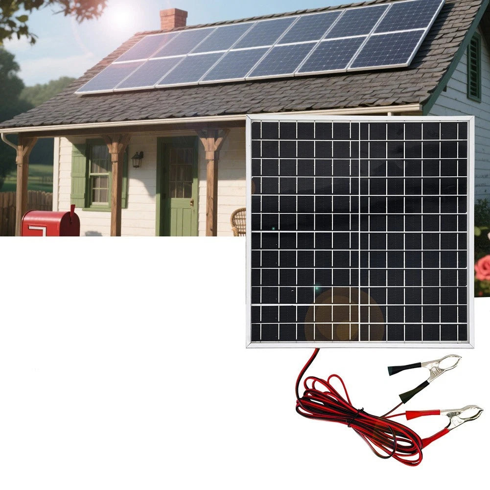 12W Monocrystalline Solar Panel for RV Car Boat (12V, 18V)