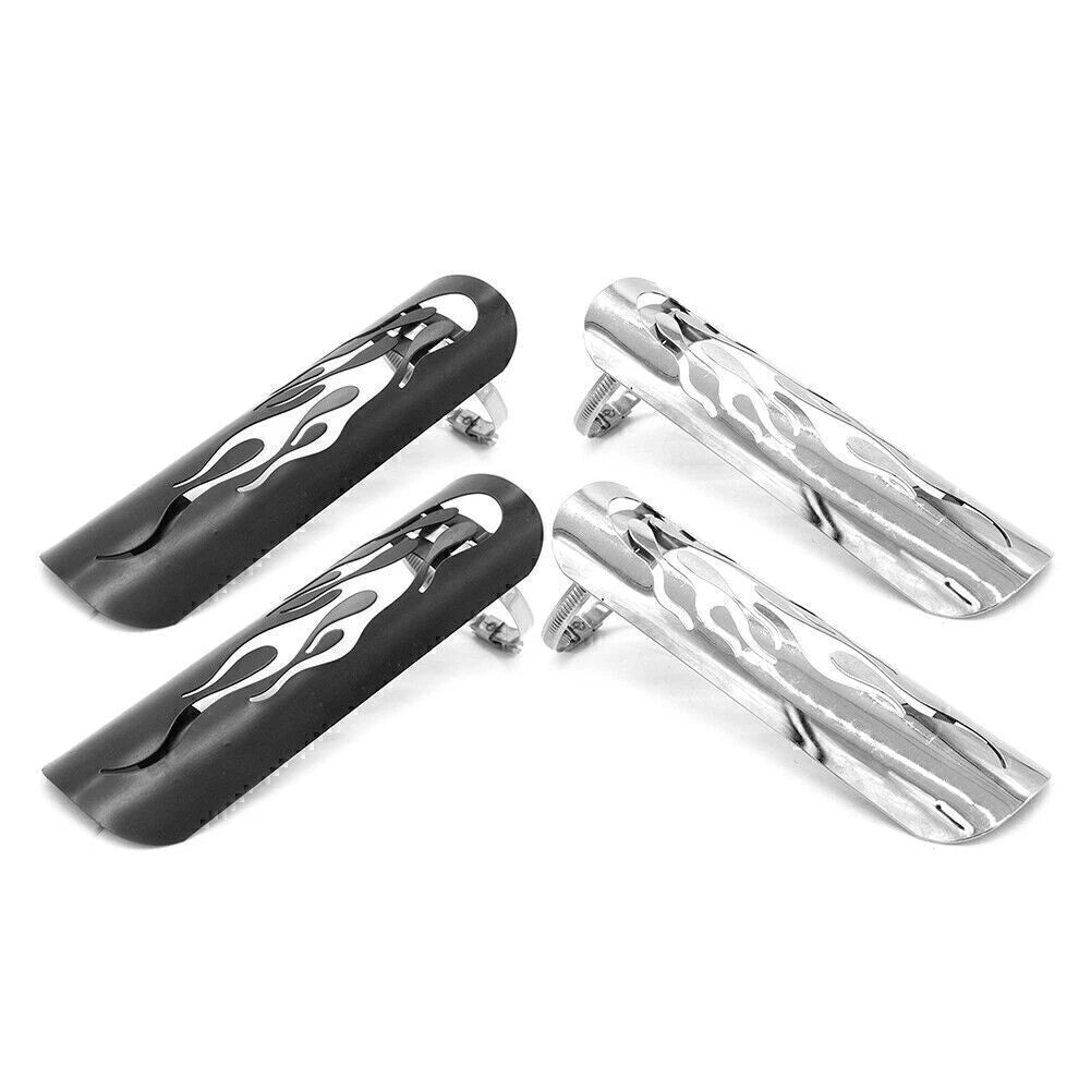 2X 9" Flame Exhaust Pipe Heat Shield for Harley Kawasaki